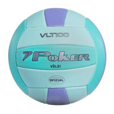 Imagem de Bola de Volei Poker Training VLT 100 Costurada, Único, Verde, Roxo