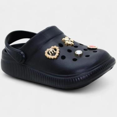 Imagem de Babuche Infantil Molekinha Pins Menina - Preto, 29/30
