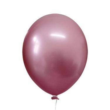 Imagem de Balão Cromado Alumínio Rose nº5 12cm - 25 Unidades - Happy Day