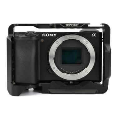 Imagem de Topcine Gaiola ZVE10 II compatível com câmera Sony Alpha ZV-E10 Mark II, gaiola completa com suporte para sapata fria NATO Chute Arca, placa inferior de liberação rápida