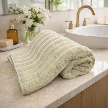 Imagem de Toalha Banhão Gigante Jacquard Wave Macia 100% Algodão 450g Ondulada C