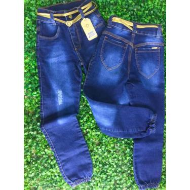 Imagem de Calça Jeans Infantil Femenino Com Lycra Cinto Love - ESTILO DE SER KID