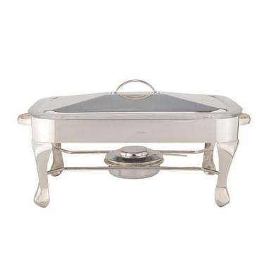 Imagem de Rechaud retangular em prata Silverlux 38x24x22cm