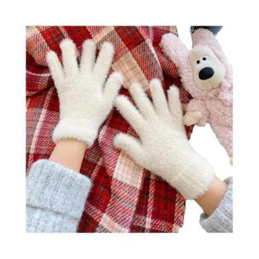 Imagem de Luvas Femininas De Inverno Em Veludo De Mink Com Cinco Dedos, Quentes 