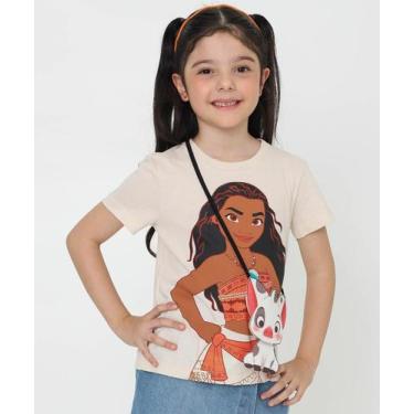 Imagem de Blusa Infantil Moana Bolsinha Tam 4 a 10 Bege-77206 - DISNEY, Bege, 8