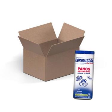 Imagem de Pano Umedecido Álcool 70 Clássico 35 Panos Kit 10 - Coperalcool