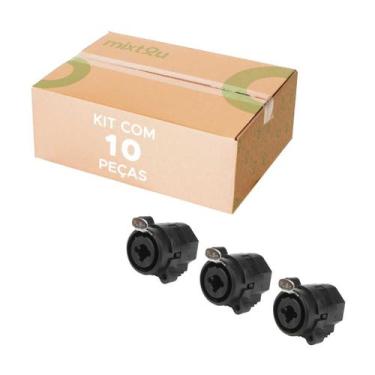 Imagem de Kit 10 Plugs Xlr/p10 Combo Cannon Painel Fêmea - Linha Pro - PIX