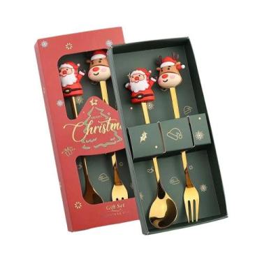 Imagem de Conjunto De Garfo E Colher De Aço Inoxidável Para O Natal 2/6 Peças, U