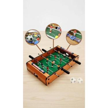 Imagem de Mini Mesa Pebolim Infantil Madeira Com Bolas - Não Especificada
