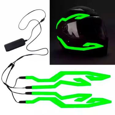 Imagem de Fita Neon Led P/ Capacete Moto Autoadesiva Universal 3 modos COR:VERDE