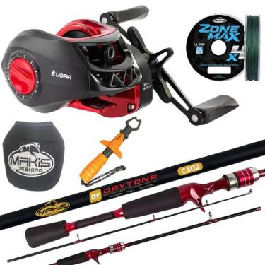 Imagem de Kit Pesca Iniciante Carretilha Évora 3 Rolamentos Drag 5kg + Vara Maki