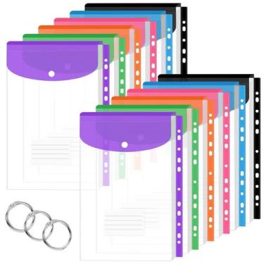 Imagem de Envelopes para Documentos 12 Unidades Plástico Transparente Cores Sort