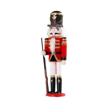 Imagem de Boneco Quebra-Nozes De Madeira Pintado À Mão De 30CM, Modelo De Soldad