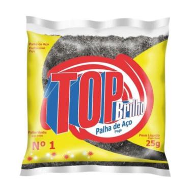 Imagem de Palha de Aço No 1 25g com 20 Peças Top Brilho Limpeza Polimento Remoção de Ferrugem Preparação de Superfícies