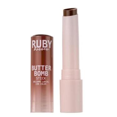 Imagem de Gloss Stick Ruby Kisses Butter Bomb - KISS NEW YORK, Cor 9 Hot Chocola