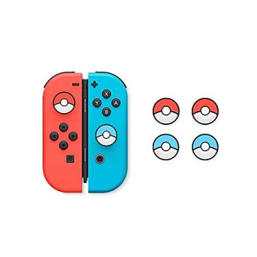 Imagem de 4 capas analógico joy con Pokemon silicone grip joy-con e Nintendo switch lite poke bola