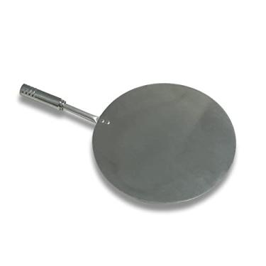 Imagem de Pá de Pizza Cabo Curto Premium Reforçado 35cm Alumínio Redondo Prata