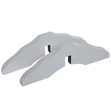 Imagem de Unispaws Suporte para Portão de Madeira para Animais de Estimação, Portão de Cão Independente, Conjunto de 2, Design para Painel de Espessura de 0,71 polegadas, Cinza