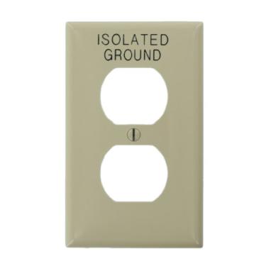 Imagem de Leviton 80703-IGI Placa de tomada para dispositivo duplex de 1 entrada, marfim