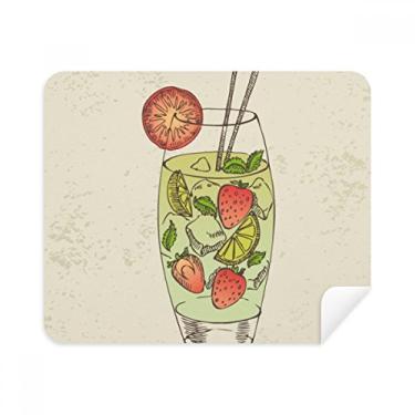 Imagem de Pano de limpeza de tela com estampa de suco de fruta de morango, 2 peças, tecido de camurça
