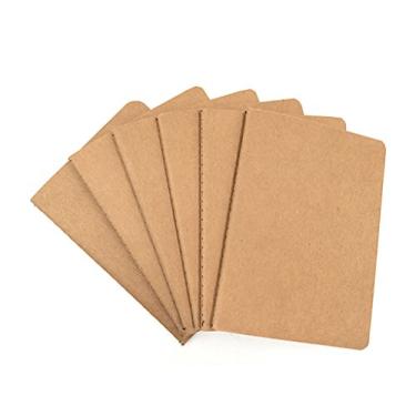 Imagem de ALIMITOPIA Caderno de bolso, pacote com 6, marrom, capa macia, encadernado, pequeno, bloco de anotações, diário, tamanho A6 (10 x 13 cm), 30 folhas (páginas de grade de pontos)