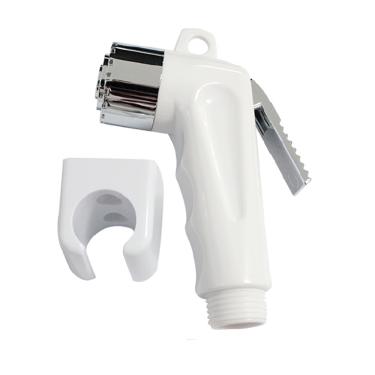 Imagem de Gatilho Luxo ABS Branco Para Ducha Higiênica Ponteira Cromada