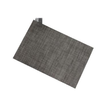 Imagem de Jogo Lugar Americano Retangular Cinza 45 (L) x 30 (A)cm PVC Decoração Mesa Jantar Descanso Prato