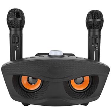 Imagem de Alto-falante Bluetooth sem fio, em forma de coruja sem fio Bluetooth Karaokê com cartão TF, USB e conector AUX, para família, amigos, reunião de colegas (preto)