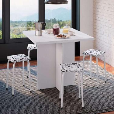 Imagem de conjunto de mesa de cozinha com 4 lugares verona i corino branco e preto