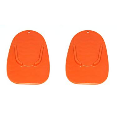 Imagem de Suporte de motocicleta pacote com 2 pratos de motociclista de suporte laranja