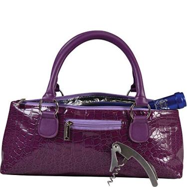 Imagem de Primeware Bolsa clutch para vinho (isolamento térmico), bolsa feminina moderna | Comporta garrafas vermelhas e brancas de 750 ml | Moda moderna | Inclui saca-rolhas portátil estilo garçom