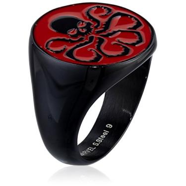 Imagem de Marvel Comics Anel masculino de aço inoxidável esmaltado Hydra, Metal, Na