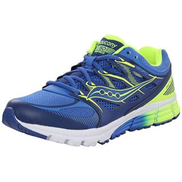 Imagem de Saucony Zealot Tênis (criança pequena/criança grande), Azul/Citron, 10.5 Wide Little Kid