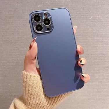Imagem de Capa de telefone em acrílico sólido fino para iPhone 7 8 Plus X Xs Max Xr Metal alumínio Capa de proteção de câmera para iPhone 13 11 12 Pro Max, azul marinho, para iPhone 8 Plus