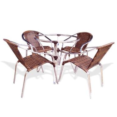 Imagem de 4 Cadeiras De Área Maresia + 1 Mesa Alta, Jardim, Varanda, Churrasquei