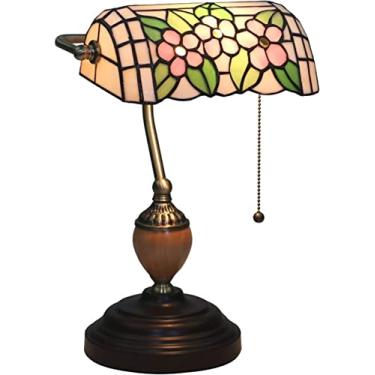 Imagem de Lâmpada retrô banco lâmpada de mesa retrô abajur estilo retrô vitral para sala de estar cabeceira café cômoda lâmpada de leitura