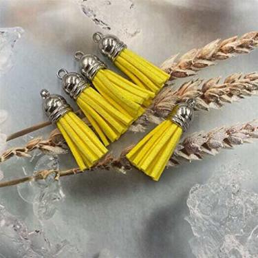 Imagem de 5~60 pçs 38mm chapéu de tira cabeça borla de couro camurça para chaveiro pulseiras de celular jóias verão diy pingente encantos encontrar, 38mm a044,40 pçs