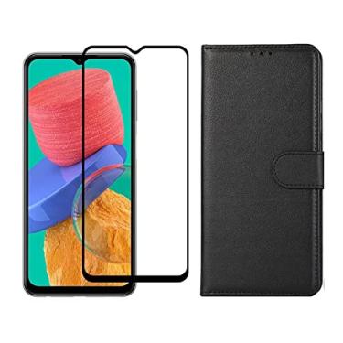 Imagem de Kit Capa Carteira Flip + Película Vidro 3d 9D Compatível Samsung Galaxy M32 (Galaxy M32)