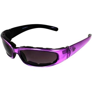 Imagem de Birdz Óculos de sol femininos acolchoados para motocicleta, armação roxa com lentes superescuras da Eyewear Chill