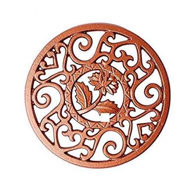 Imagem de Trivet de ferro fundido - Tapete decorativo CHANMOL - Almofadas de suporte para panelas resistentes, Placemat isolante antiderrapante com padrao floral vintage - para mesa de jantar de cozinha Pote de cha para presente