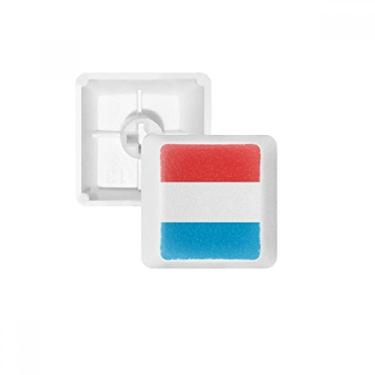 Imagem de OFFbb Luxemburgo Bandeira nacional Europa país pbt nomes de teclas de teclado mecânico branco OEM sem marcação imprimir