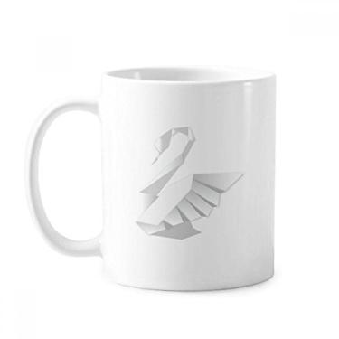 Imagem de Caneca de cerâmica com estampa de borboleta abstrata de cisne branco louça de cerâmica xícara de porcelana de café