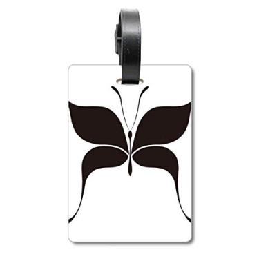 Imagem de Etiqueta de bagagem de fada borboleta preta etiqueta de bagagem para pendurar cartão, Multicolorido.