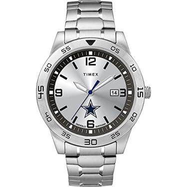 Imagem de Timex Tribute Relógio masculino Citation 42 mm Quartzo com pulseira de aço inoxidável, Dallas Cowboys, One Size, Relógio de quartzo