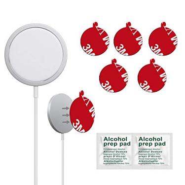 Imagem de K TOMOTO Compatível com Magsafe Charger 3M VHB adesivos adesivos [pacote com 5], fita de substituição de adesivo resistente ao calor lado duplo para carregador sem fio, preto