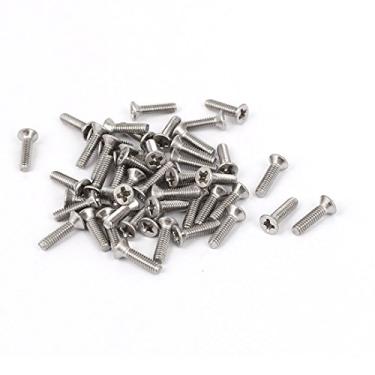 Imagem de uxcell A15123100ux0457 M2x8mm Phillips Parafusos de máquina de cabeça escareada plana prateado (pacote com 50)