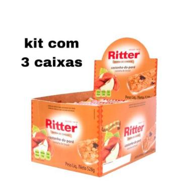 Imagem de Kit 3 Caixas: Barra Cereal Castanha Do Pará 25G 24Un Ritter