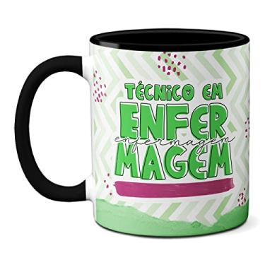 Imagem de Caneca Técnico Enfermagem Para Essa Paixão Não Tem Cura (Preta)