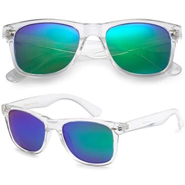 Imagem de PolarSpex Óculos de sol polarizados para homens e mulheres – Óculos de sol retrô duráveis e leves para dirigir, pescar, Cristal | Kryptonite, Large