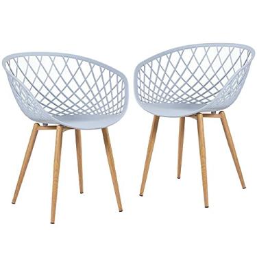 Imagem de Loft7, Kit - 2 x cadeiras Clarice Nest com apoio de braços - Sidera - Cinza